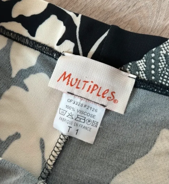Multi pantalon fluide pour l’été noir, imprimé blanc femme, taille 1/36 - photo numéro 5
