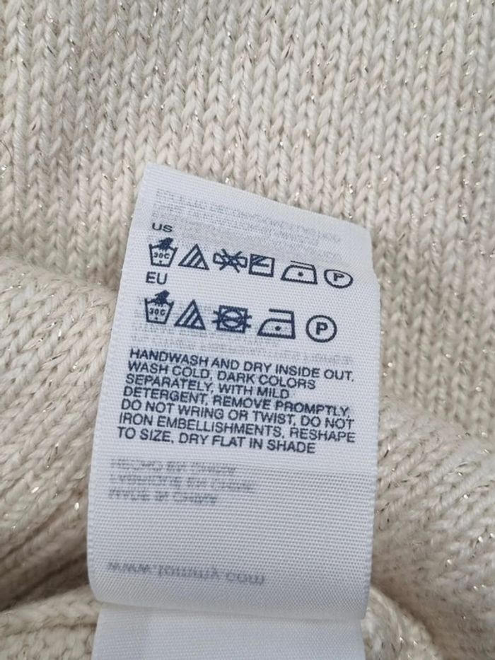 Pull torsadé Tommy Hilfiger écru – Taille M Femme (mesures en photos) - photo numéro 9