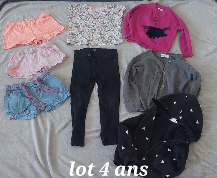lot 8 pièces fille 4 ans h&m, la halle