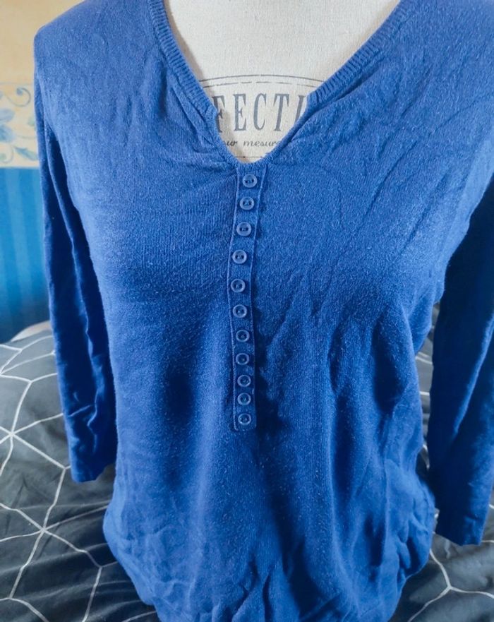 Pull bleu roi - photo numéro 3
