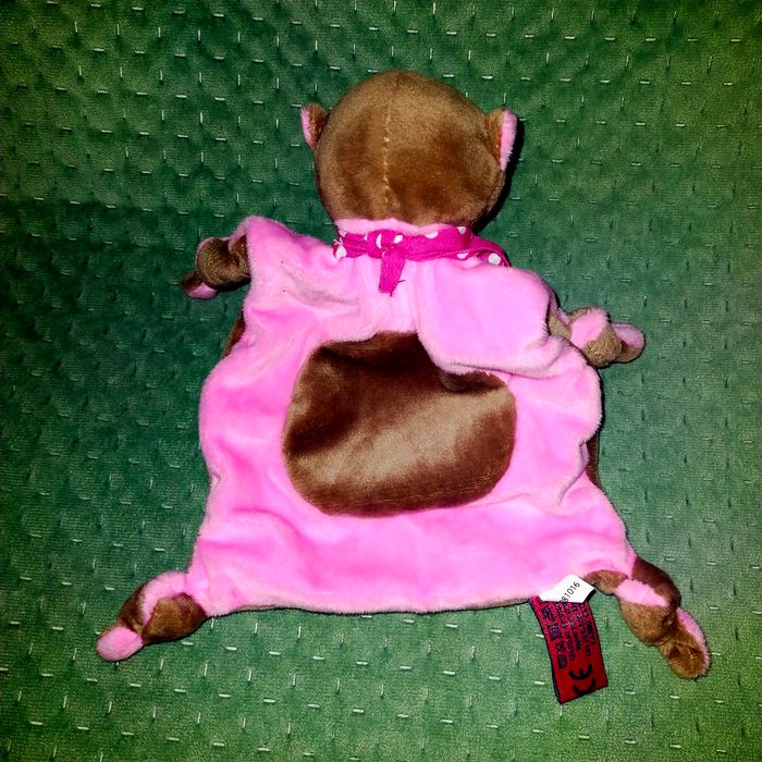 Doudou plat Pénélope la taupe Les petites Maries gris rose - photo numéro 2