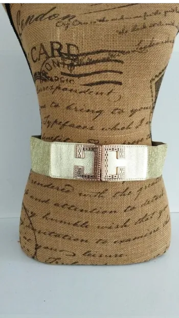 superbe Ceinture élastique doré femme 75/80 cm
