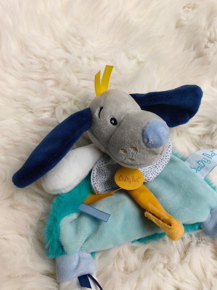 Doudou semi plat attache sucette Chien Pépin Bn0446 Baby Nat - photo numéro 3