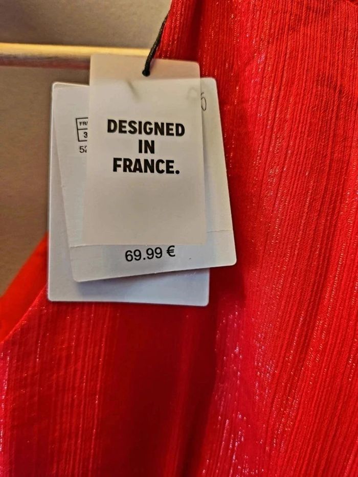 Robe rouge détails dorés Naf Naf - photo numéro 4