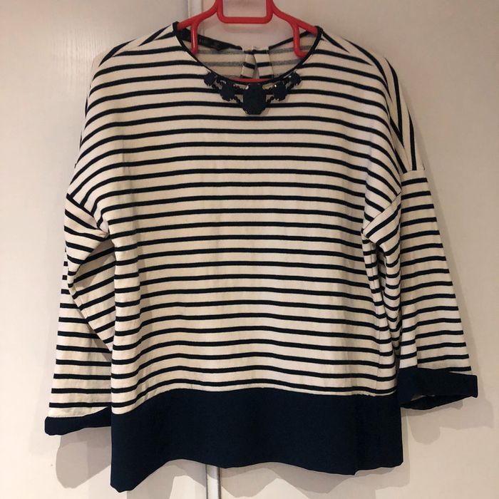 Zara Sweat-shirt  Marin habillé Taille M - photo numéro 5
