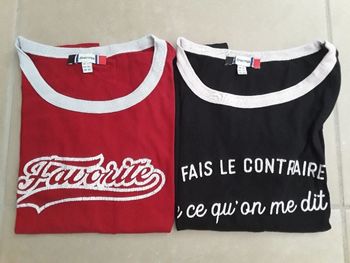 Lot 2 t-shirts MC femme XS JENNYFER TBE