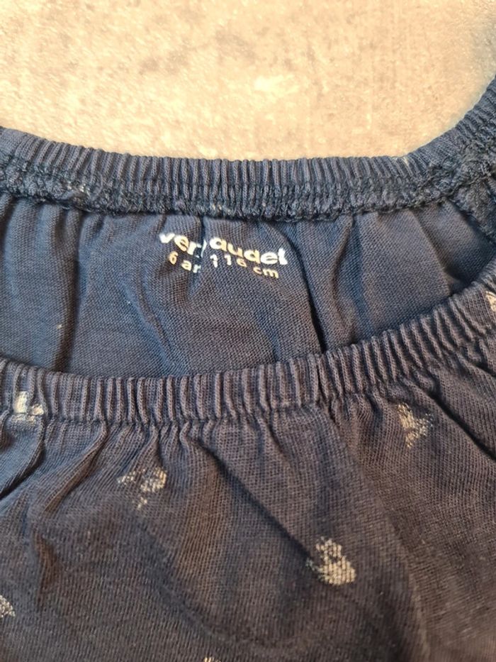 T shirt Manches courtes col rond bleu-vert petit cœur rouge Fille 6 ans vertbaudet - photo numéro 4