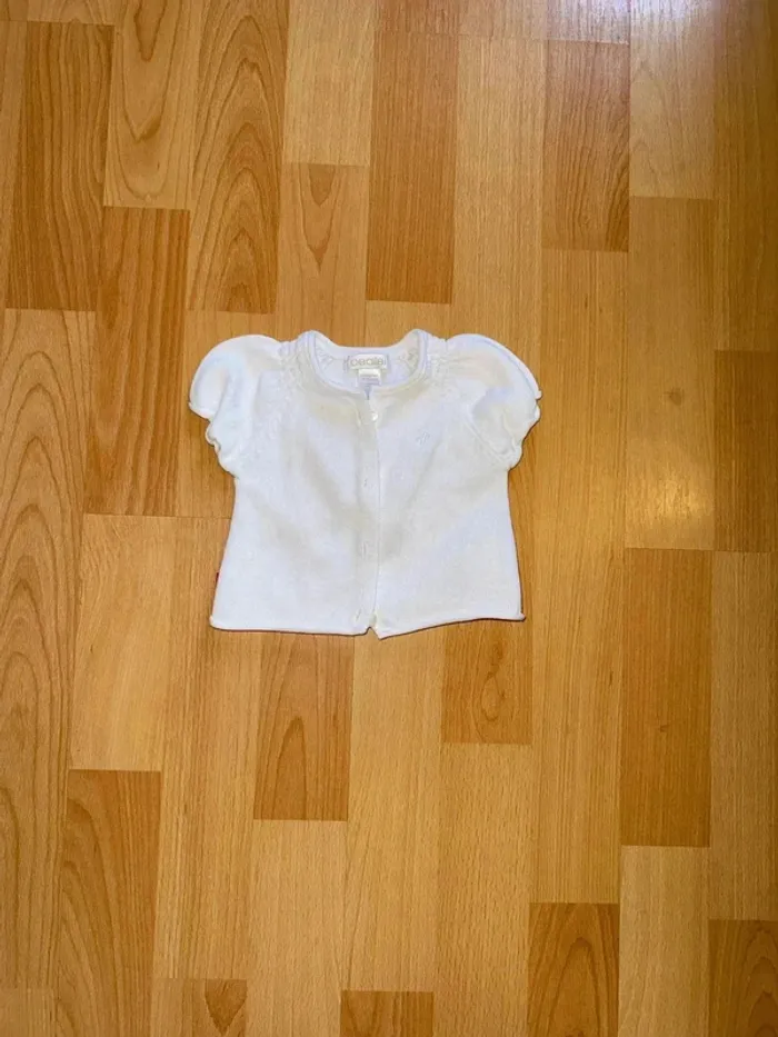 Gilet manches courtes bébé fille Obaïbi 3 mois - Excellent état