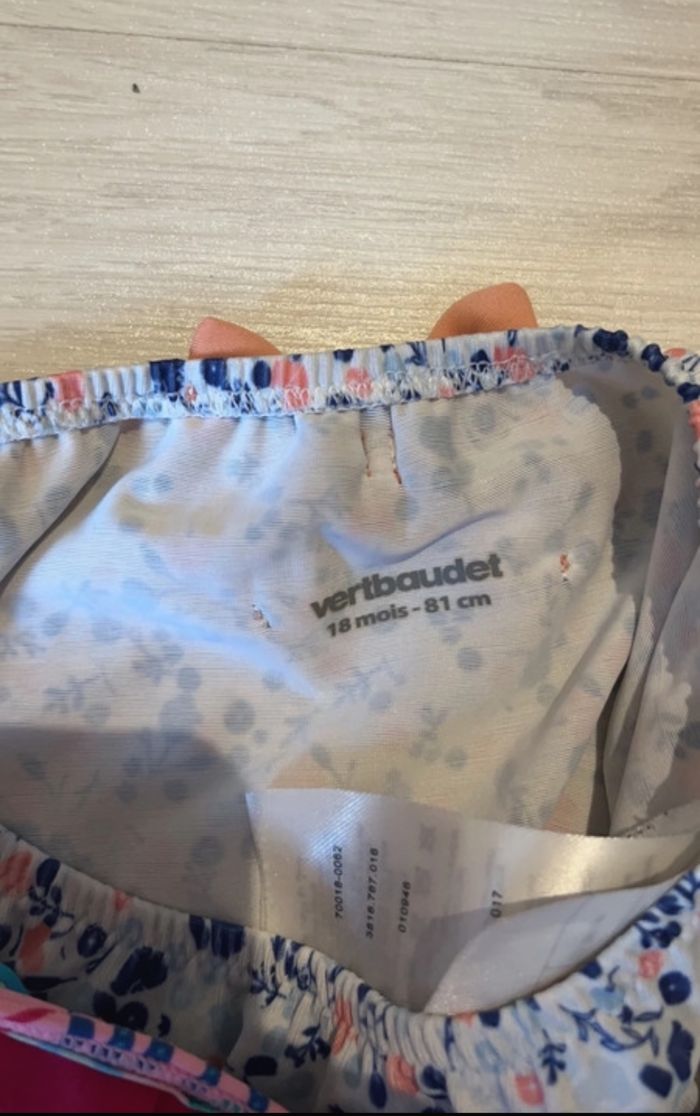 Lot deux culottes maillot de bain 18 mois Marques vertbaudet et nabaiji - photo numéro 3