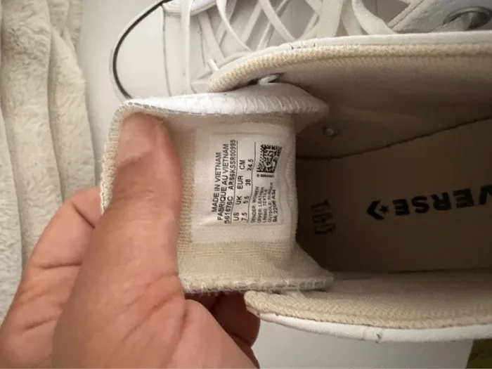 Converse montantes en cuir - blanches - photo numéro 14