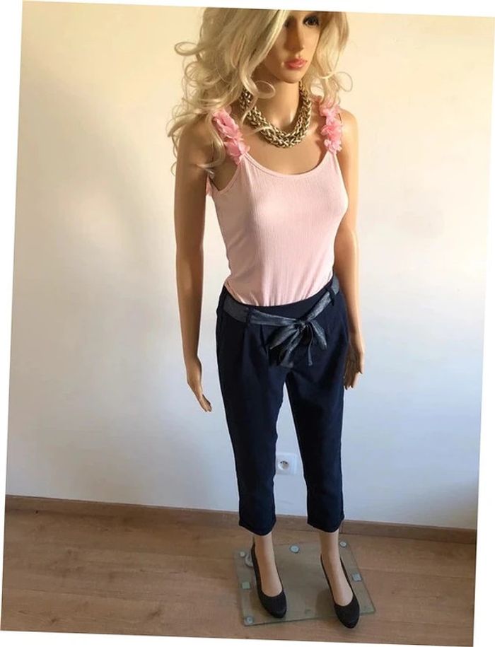 Pantalon chino bleu marine Only taille XS TBE - photo numéro 4