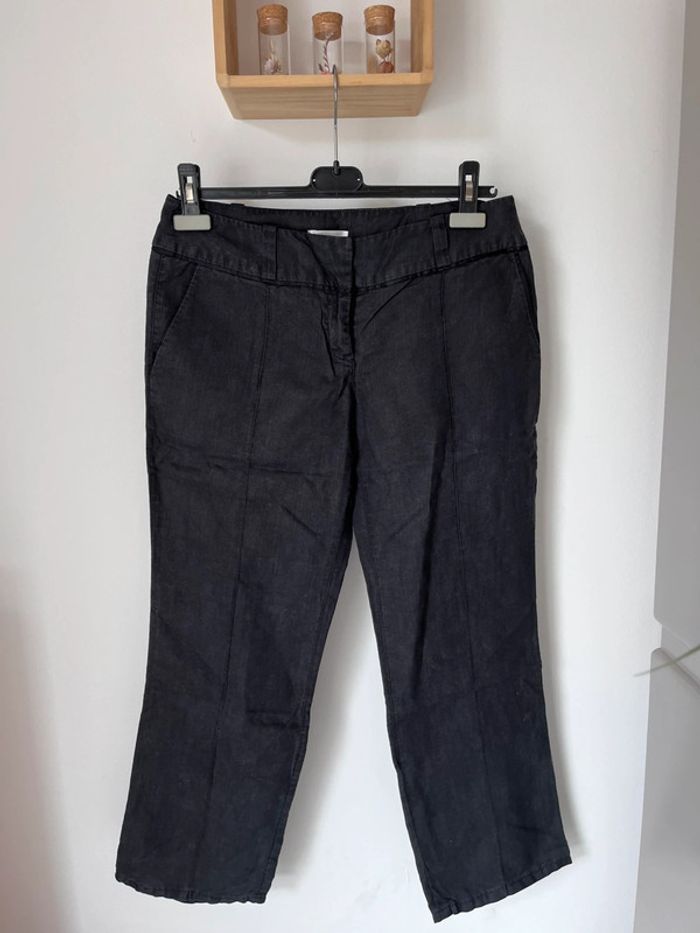 Pantalon noir en lin