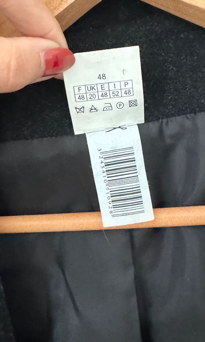 Manteau vintage gris anthracite, laine - 46 - photo numéro 6