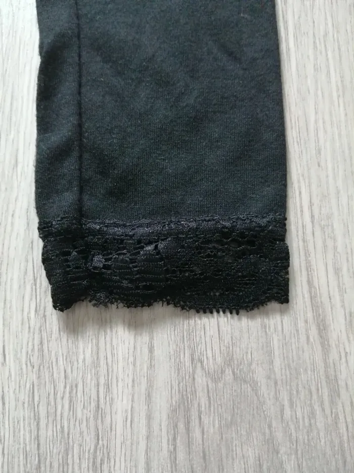 Legging noir avec dentelle aux chevilles / sans marque / (8ans) - photo numéro 2