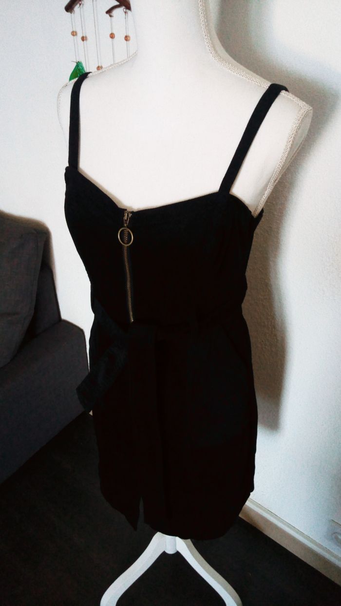 Robe coton noire côtelé