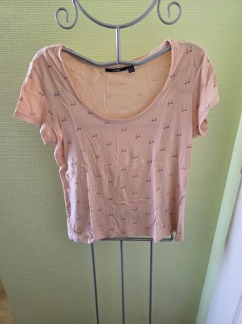 T-shirt Kiabi Taille 38/40 - Rose Pâle Imprimé
