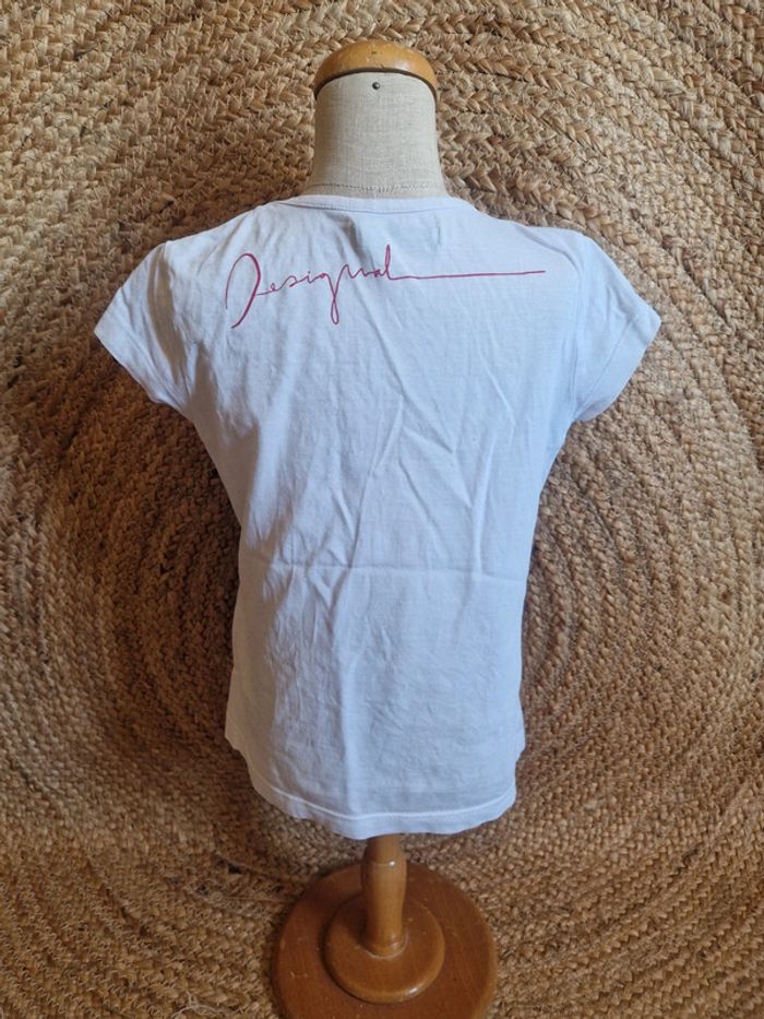Jolie tee-shirt blanc motifs été fille desigual 5 ans - photo numéro 4