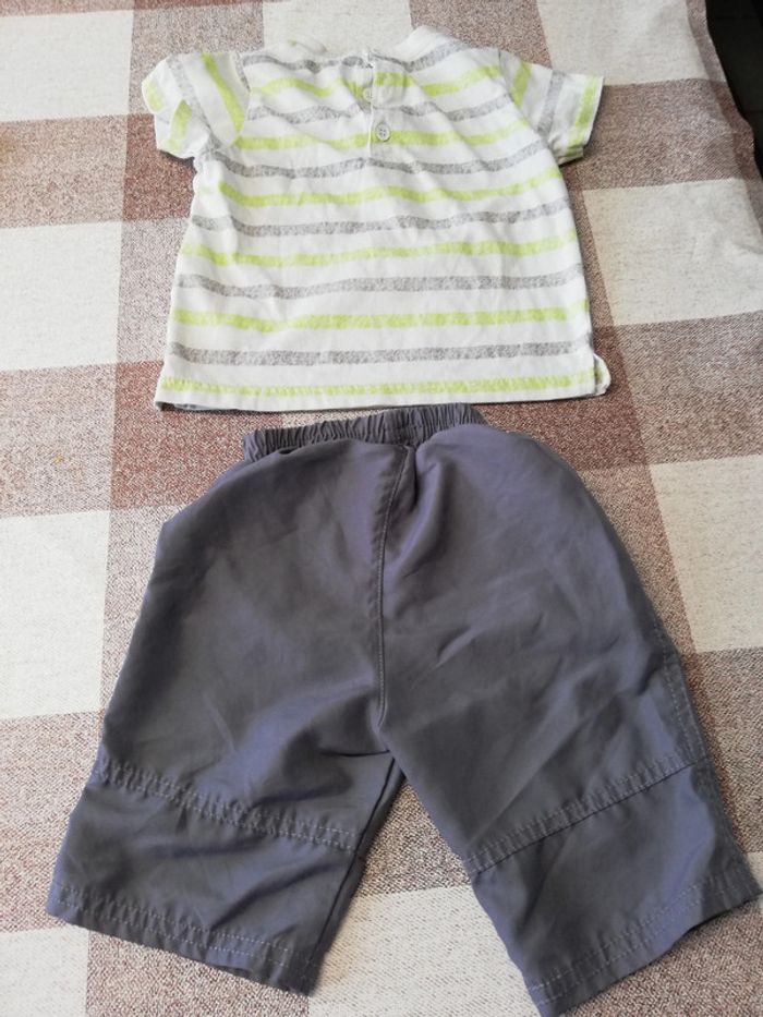 Ensemble 23 mois TS manches courtes et short gris - photo numéro 3
