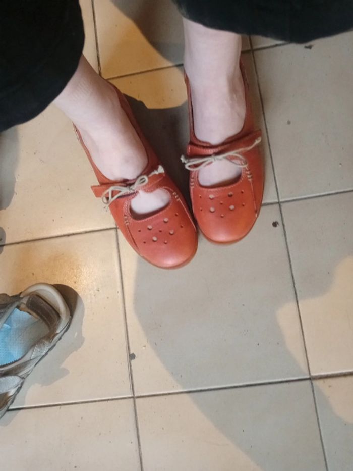 Chaussures cuir orange rouille - photo numéro 6