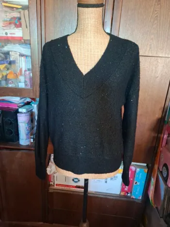 Pull noir brillant M