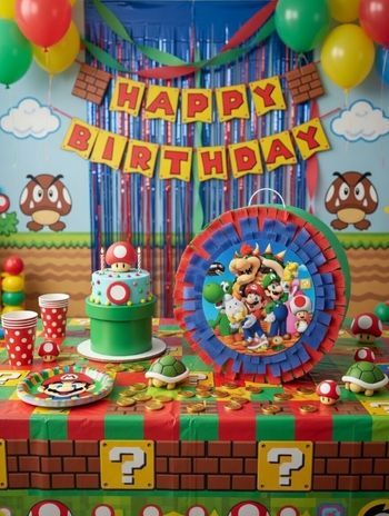 Pinata Mario Bros anniversaire enfant - Décoration fete enfant 