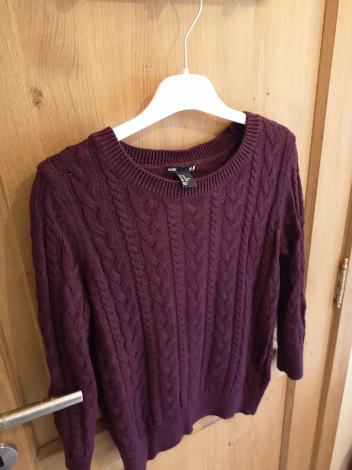 Pull court H&M en bordeaux xs - photo numéro 3