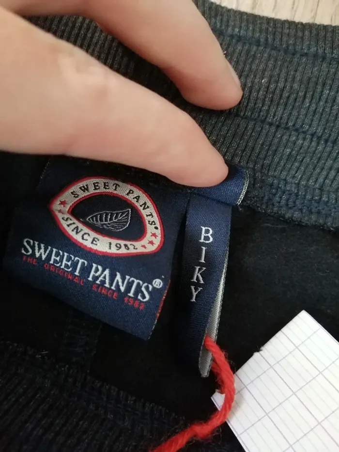 Pantalon jogging coupe biky gris shiné à reliefs sur les genoux / sweet pants / (S) - photo numéro 10