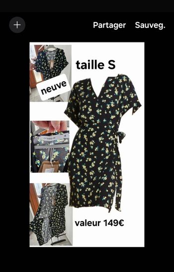 Robe portefeuille fleurie femme taille 36 neuve ( fée Maraboutée)