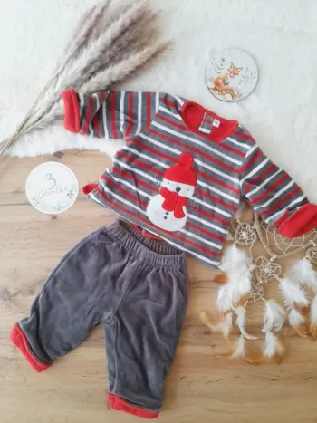 Ensemble chaud et confortable velours 3 mois garçon