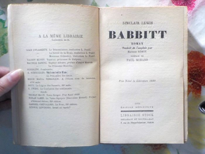 BABBITT de Sinclair LEWIS Ed. Stock 1931 - photo numéro 5