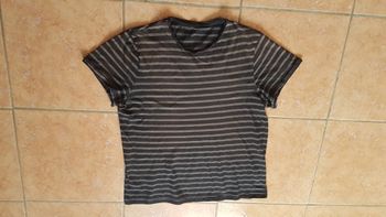 T shirt femme 42 noir chiné rayé gris Kiabi