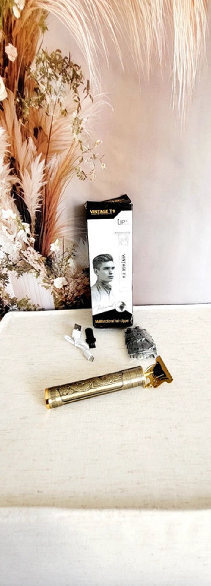 Tondeuse de finition Vintage T9 dorée – Tondeuse barbe & cheveux pro - photo numéro 2