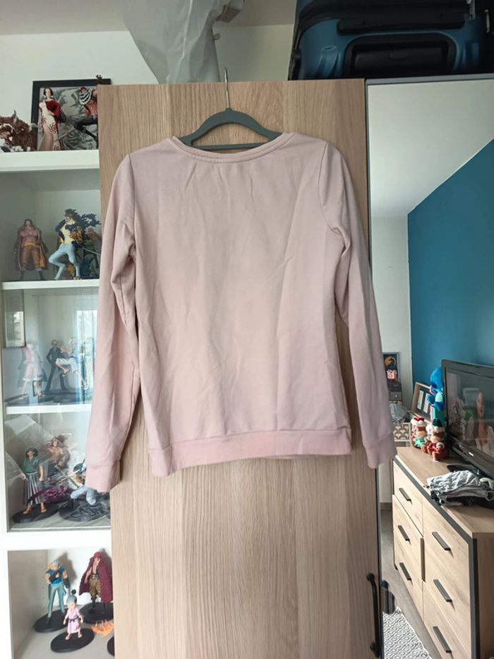 Pull sweat rose pale écriture noir "Live for Love" mim - Taille S 36 - photo numéro 4