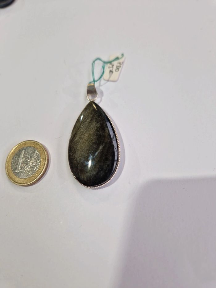 Pendentif obsidienne dorée Mexique - photo numéro 2