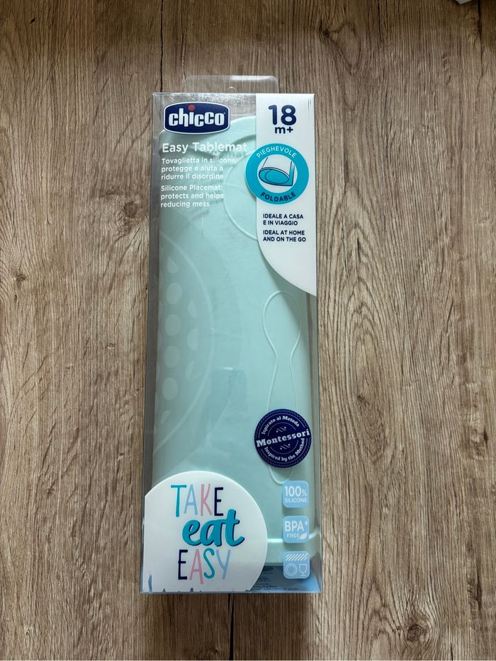 Set de table en silicone Chicco Easy Tablemat – Neuf avec étiquette – pliable / Montessori