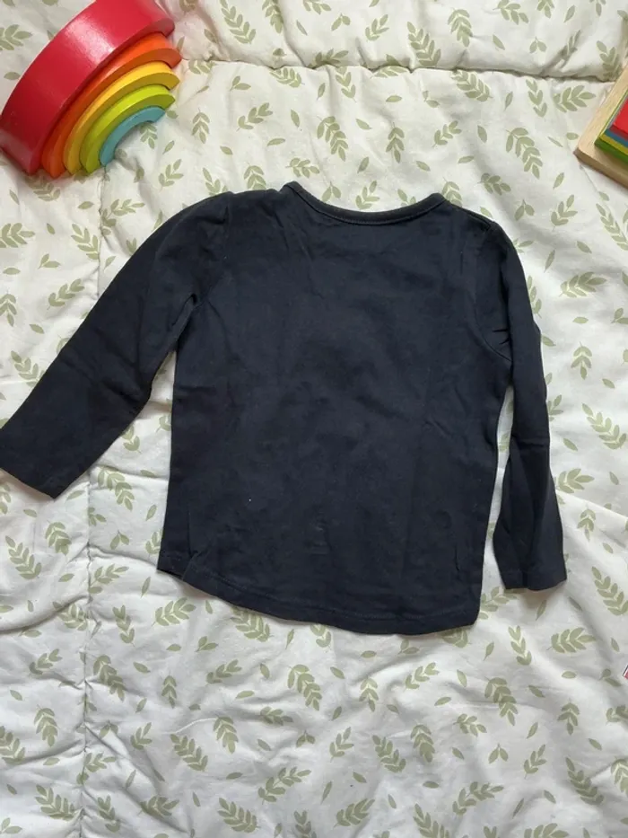 teeshirt manches longues marine dessin devant 18 mois FPC - photo numéro 6