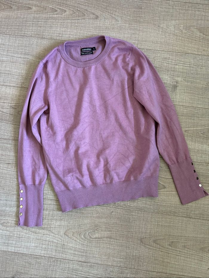Pull rose à manches longues Manoukian taille L TBE - photo numéro 7