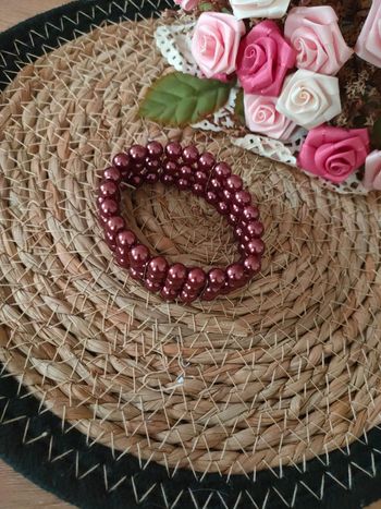 🍂Bracelet bordeaux élastique🍂