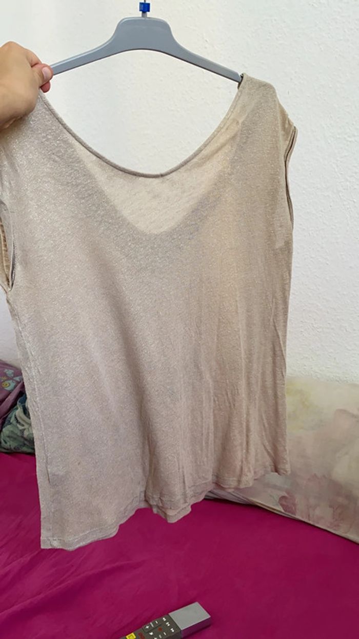 Blouse beige paillettes grain de Matis 36 tbe - photo numéro 2