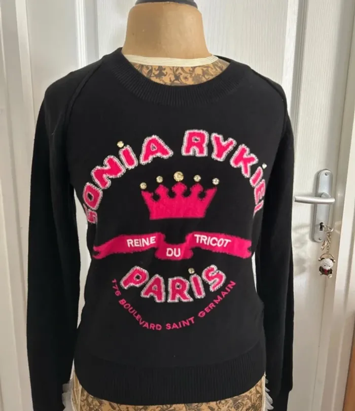 Sonia Rykiel pull imprimé reine du tricot taille S