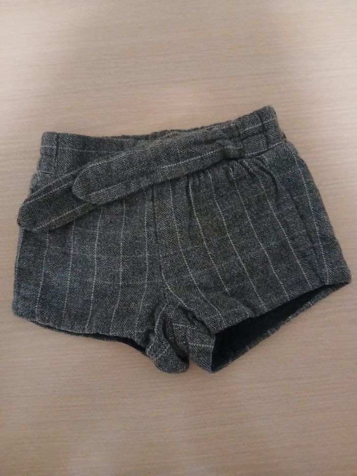 Short d hiver bebe en coton taille 3 mois a rayures  couleur gris - photo numéro 3