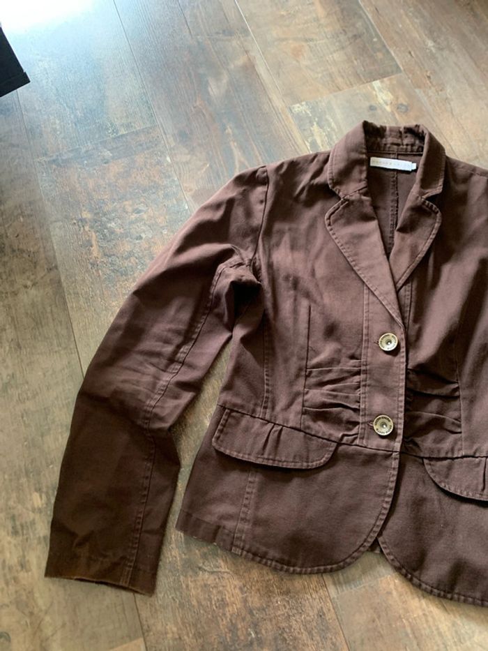 Blazer brun coton - photo numéro 3