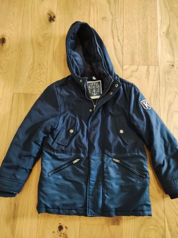 Parka bleu foncé + doudoune - 3 en 1 - 8 ans - photo numéro 2