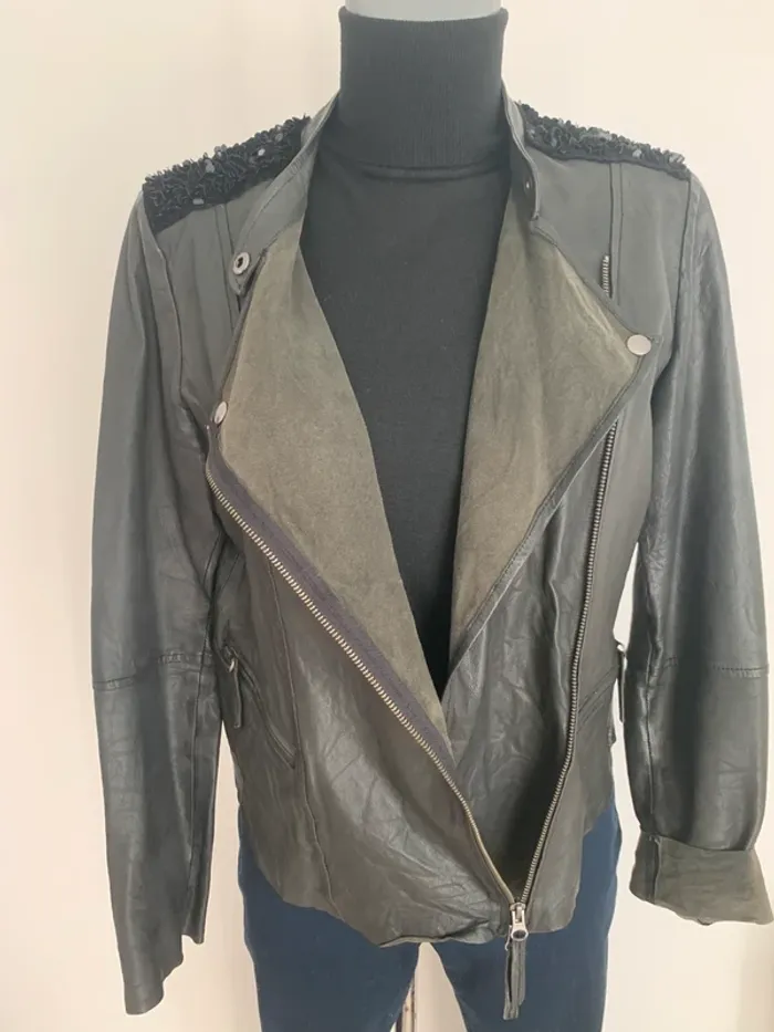 One Step veste cuir T40 - photo numéro 4