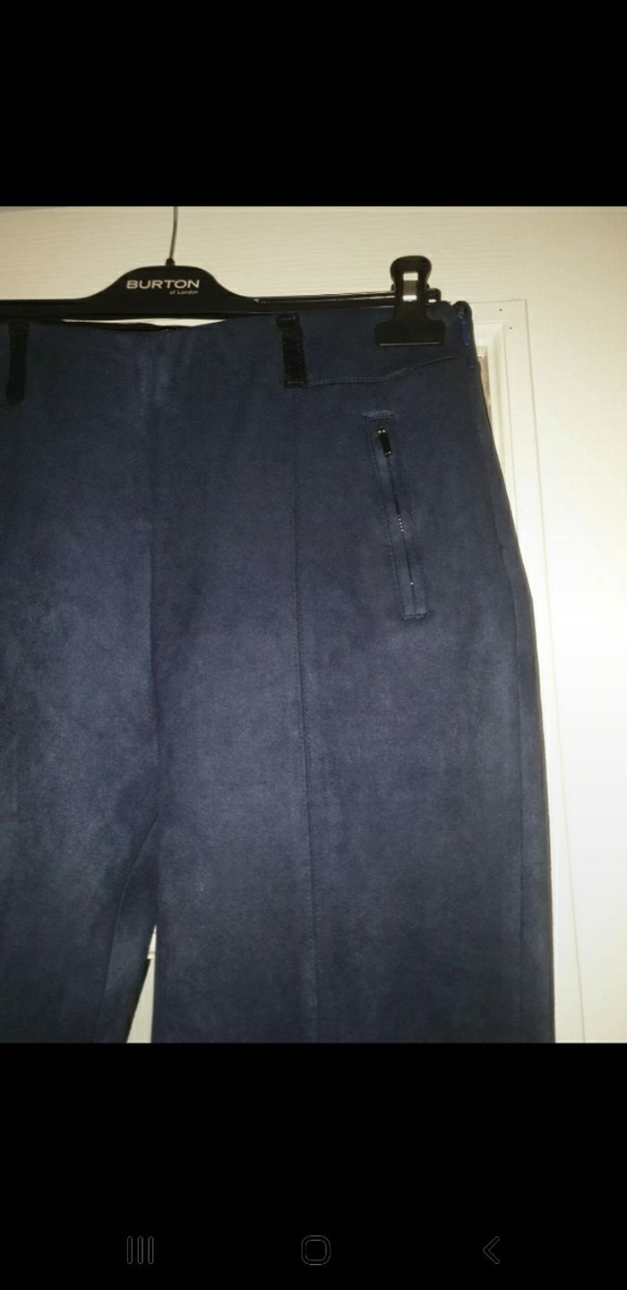 Pantalon effet velour marine - photo numéro 2