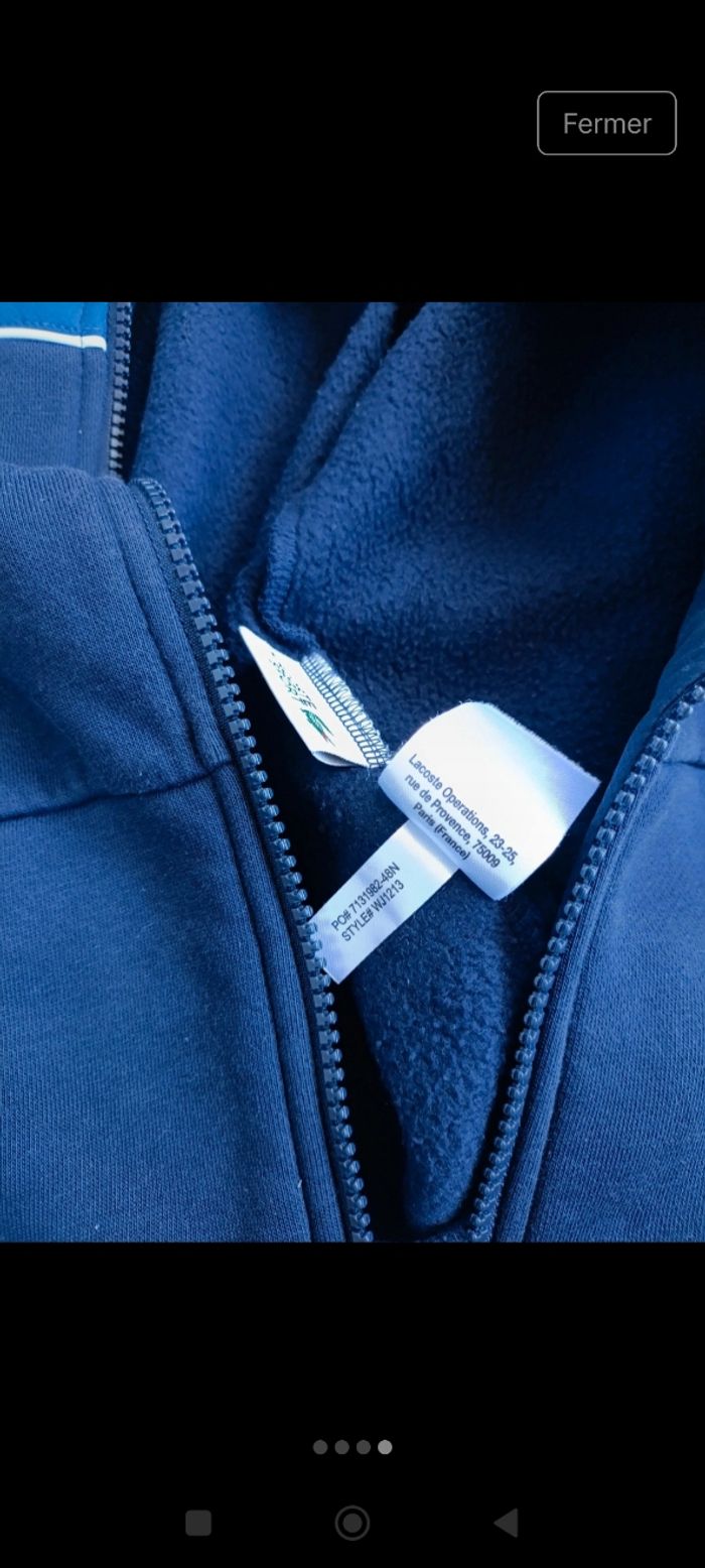 Gilet veste lacoste - photo numéro 4