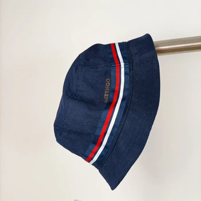 Bob bleu marine Artengo avec bandes tricolores rouge blanc, taille unique, chapeau sport été T005 - photo numéro 3