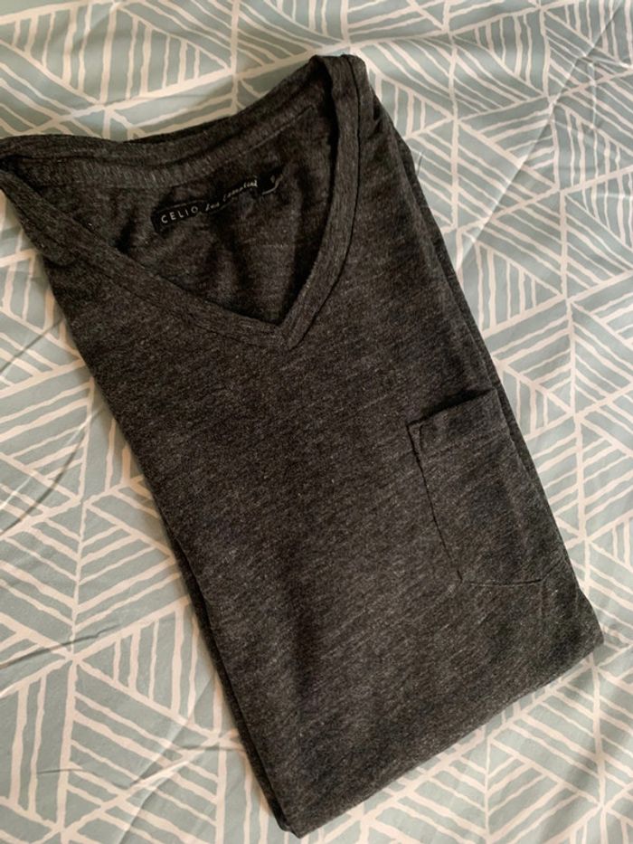 Teeshirt gris chiné celio taille S - photo numéro 6