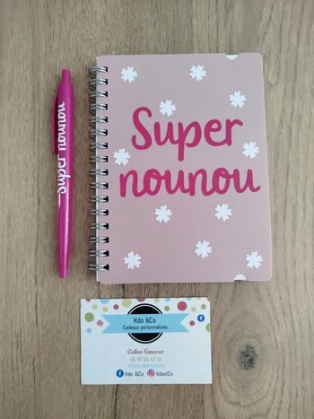 Ensemble cadeau assistante maternelle lot carnet stylo super nounou