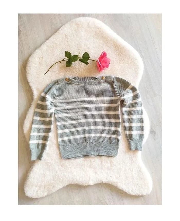 Pull tricot à rayures coton et laine Monoprix 6 ans